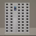 Modern White Storage Lockers With Digital Display And Multiple Compartments Design 3d model