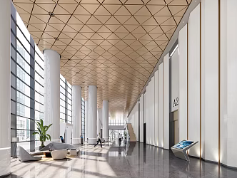 Modern Hall Lobby 3d model