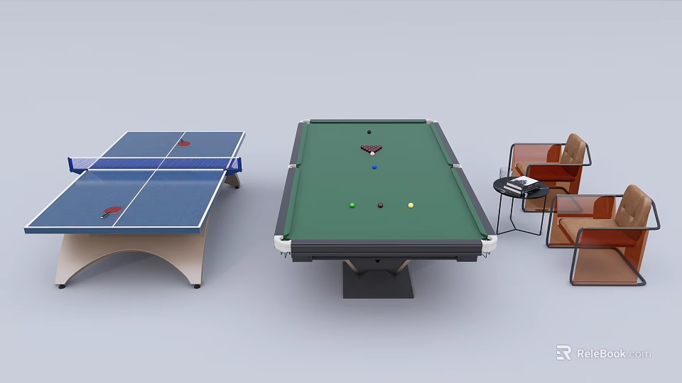 Multi functional Sports Equipment Including Billiard Table And Ping Pong Table 3d model 