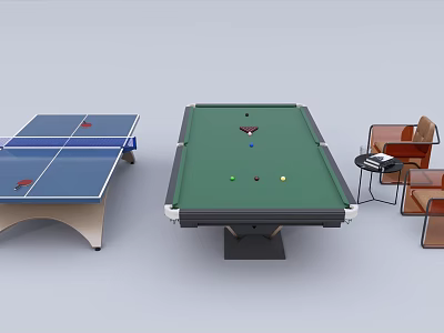 Multi functional Sports Equipment Including Billiard Table And Ping Pong Table 3d model