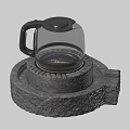 Modern Transparent Glass Electric Kettle With Sturdy Stone Base For Daily Household Use