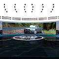 Commercial Equipment For Car Display Stage With Blue Lighting And Large Screen