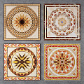 European-style floor tile floor tile mosaic 3d model