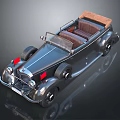 Elegant Vintage Convertible Car With Brown Soft Top And Chrome Accents