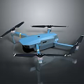 Professional Blue Quadcopter Drone With HD Camera And Four Propellers 3d model