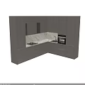 Modern Kitchen Interior Design With Sleek Cabinets Marble Countertop Built In Oven And Lighting