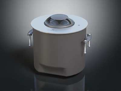Gray Cooking Pot With Fitted Lid And Dual Side Handles For Kitchen Use 3d model