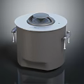 Gray Cooking Pot With Fitted Lid And Dual Side Handles For Kitchen Use