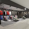 Puma Clothing Store Interior with T shirts Shoes Shelves and Ceiling Lighting