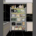 Practical Kitchen Shelf With Multiple Layers Holding Cooking Tools Containers And Vegetables