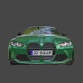 Green BMW M3 Sedan With Black Wheels Red Brake Calipers Luxurious Brown Interior Sporty Design