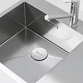 Modern Stainless Steel Kitchen Sink With Brushed Finish And Single Bowl Design