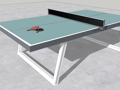 Sturdy Table Tennis Table With Racket And Ball For Sports Equipment 3d model