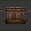 Rustic Wooden Scene Component Structure With Frame Platform And Chains
