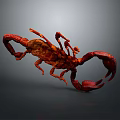 Detailed Red Scorpion Reptile 3D Model Isolated On Gray Background 3d model
