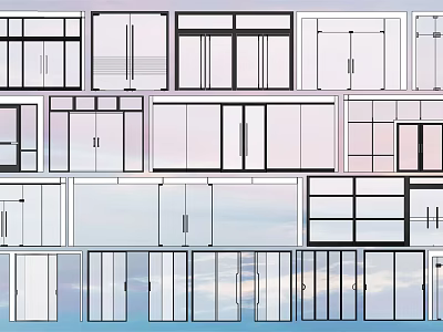 Double Doors Design With Various Styles For Home Interior And Exterior 3d model