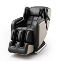 Luxury Black Leather Single Recliner Sofa With Wooden Accents And Metal Base
