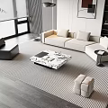 Sofa coffee table combination 3d model