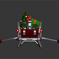 Commercial Equipment Red Sleigh With Christmas Tree Gifts Snowflake Candy Cane Decorations Xmas Brand