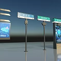 Modern Urban Road Infrastructure With Directional Signs And Digital Information Screens