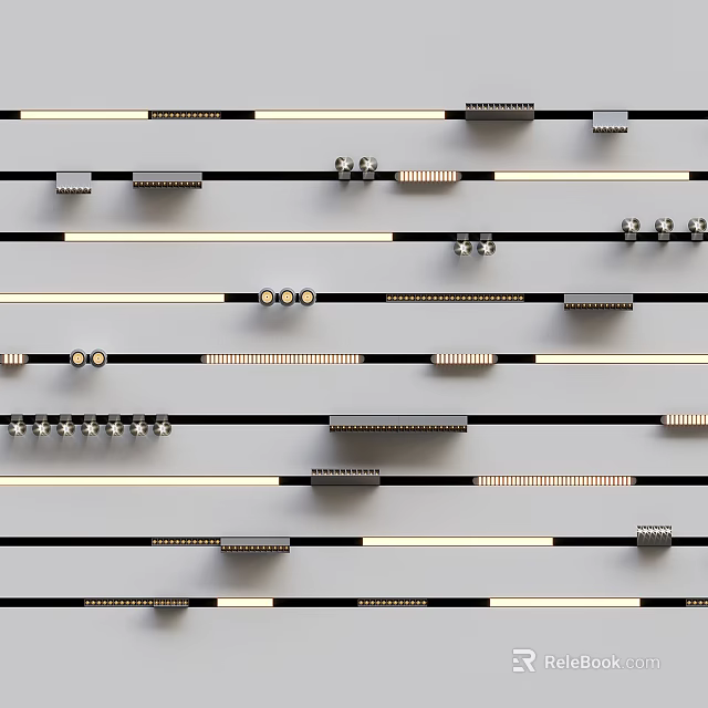 Modern Downlights and Spotlights with Various Shapes and Different Arrangement Patterns 3d model 