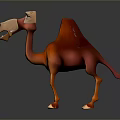 Cartoon Style Orange Camel With Single Hump Cheerful Expression And Standing Pose