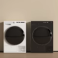 Modern White and Black Front Loading Washing Machines with Sleek Design Side by Side