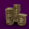 Elegant Gold Jewelry Pieces With Cross Symbols Stacked On Purple Background