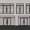Modern Double Doors With Glass Panels And Black Metal Frames For Interior Use