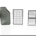Three Different Metal Grid Frame Structures With Metallic Design Elements