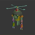 Advanced Space Exploration Robot With Aerial Propeller And Yellow Legs For Lunar Missions