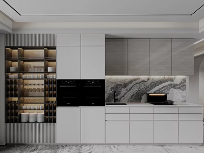West Kitchen Cabinet Wine Cabinet Sideboard 3d model