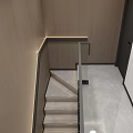 Modern Staircase Design With Wooden Handrail And LED Step Lighting