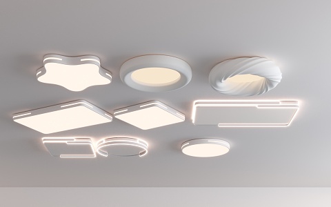 Ceiling lamp cream wind ceiling lamp 3d model