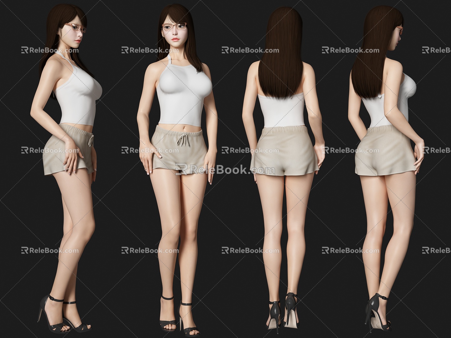 Glasses Beauty Character Glasses Character 3d model