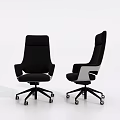 Modern Black Office Chair With High Back Design And Swivel Casters