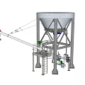 Large Industrial Storage Tank Equipment With Conveyor Arm And Metal Structure