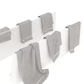 Gray Towels with White Stripes for Washable Daily Use Hanging and Folded Styles