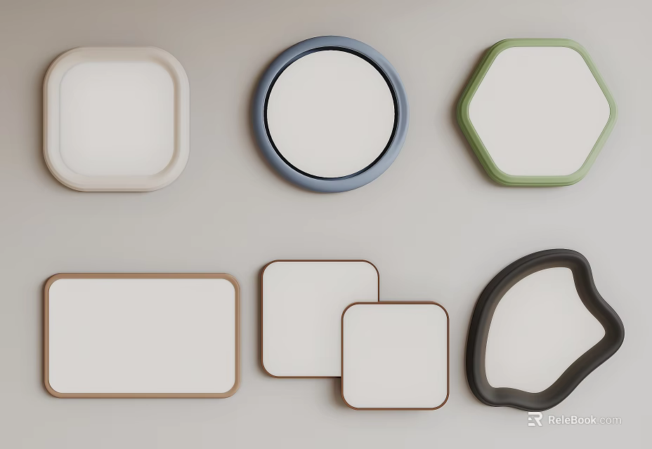 Ceiling Lights With Various Shapes And Borders 3d model