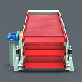 Industrial Vibrating Screen Equipment With Inclined Structure Red Components And Blue Orange Motors