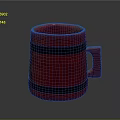 Stylish Red Mug With Black Stripes Decorative Daily Life Household Product