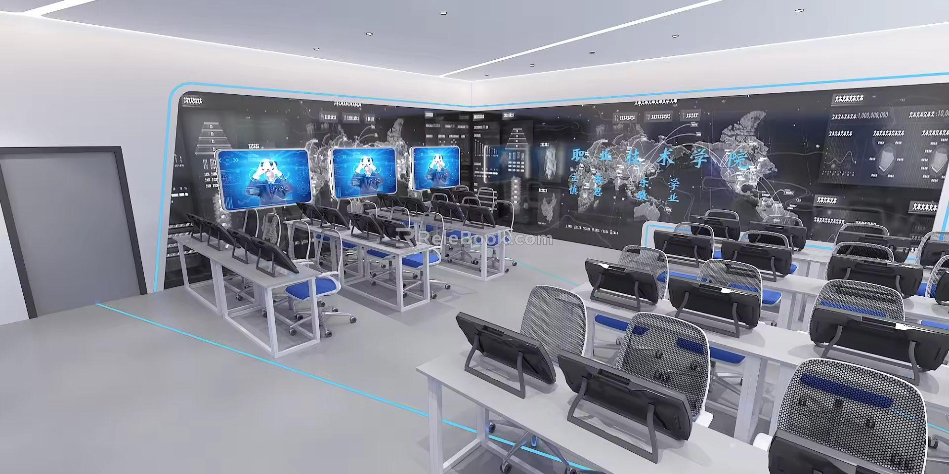 Modern Classroom Virtual Simulation Classroom Computer Classroom Robot Classroom Professional Classroom Maker 3d model