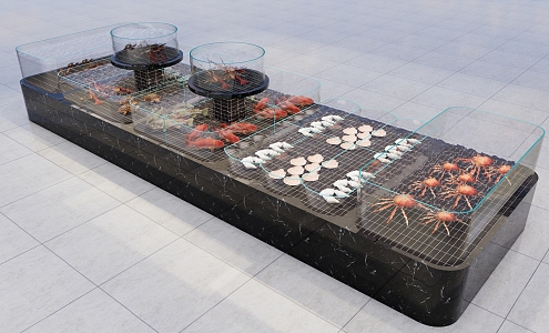 Nakajima Seafood Pond Restaurant A la carte Seafood Pond Effect Diagram 3d model