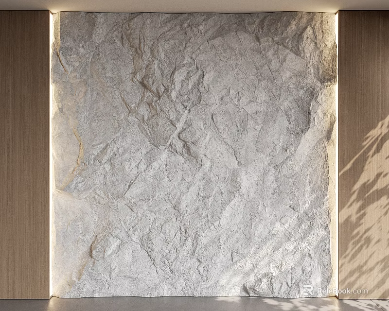 Textured Stone Background Wall With Natural Rough Surface And Modern Decorative Design 3d model 