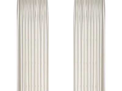 Elegant Beige Pleated Curtains for Home Window Treatment and Decorative Use 3d model