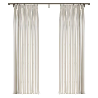 Elegant Beige Pleated Curtains for Home Window Treatment and Decorative Use 3d model