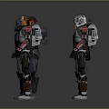 Multiple Sci Fi Warrior Characters With Diverse Armored Suits And Varied Poses 3d model