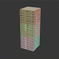 Tall Modern Building With Light Colored Facade And Multiple Floor Windows 3d model