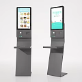 Commercial Self-service Ordering Kiosk With Digital Screen Display And Payment Interface 3d model