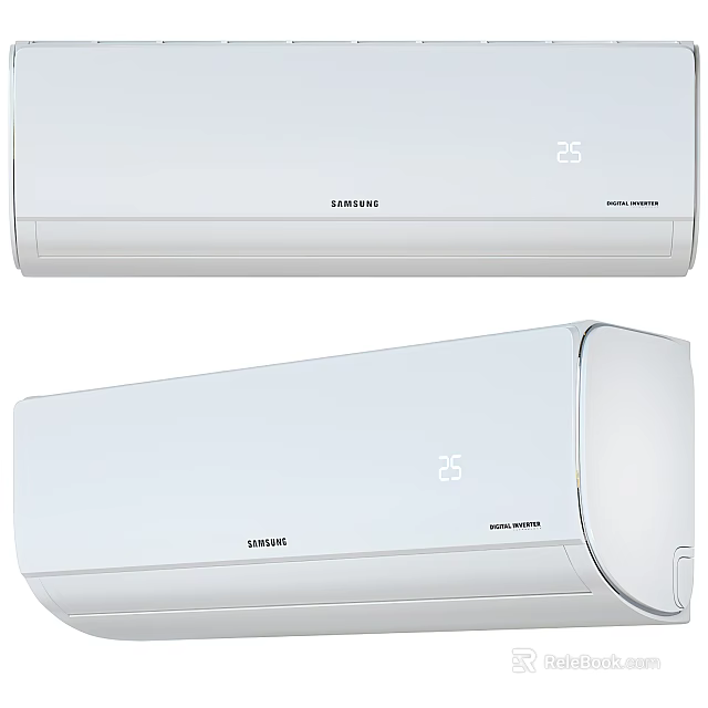 White Samsung Air Conditioner Fan With Quick Cooling And 25 Degrees 3d model 